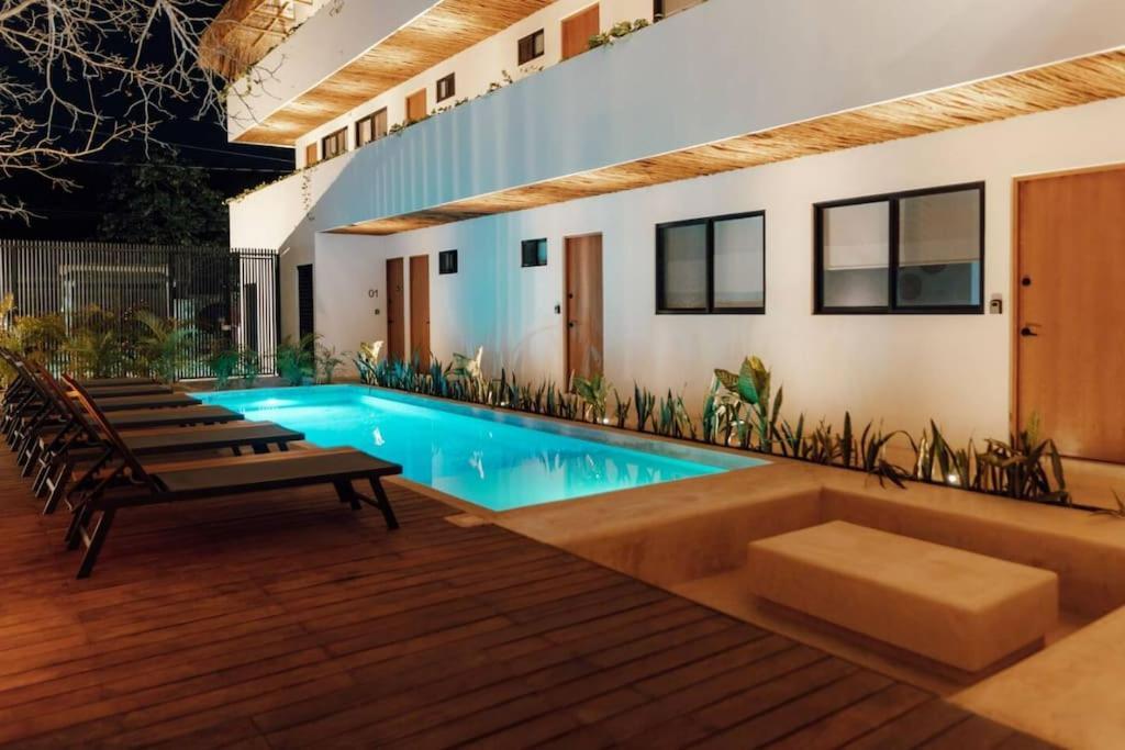 Cozy Apartment With Pool In Bacalar Center Exterior foto